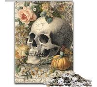 Puzzle 1000 pièces Crâne rétro pour Adultes et Adolescents, pour Passer Un Bon Moment à la Maison et renforcer l'amour Entre Couples (50x75cm)