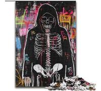 Puzzle 1000 pièces Crâne Style Basquiat pour Adultes et Adolescents, Jouets addictifs pour la décoration intérieure (26x38cm)