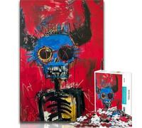 Puzzle 1000 pièces Crâne Style Basquiat Puzzles 1000 pièces pour Ados et Adultes avec Affiche et fiche de Questions-réponses pour Les 14 Ans et Plus (50x75cm)