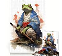 Puzzle 1000 pièces Crapaud Guerrier Samouraï Grenouille pour Adultes Activité de logique et de détente Assemblage précis Idée Cadeau pour Les fêtes (50x75cm)