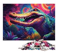 Puzzle 1000 pièces Crocodile coloré Puzzles Puzzles en Bois Jouets éducatifs 75x50cm/1000pcs