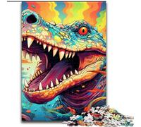 Puzzle 1000 pièces Crocodiles colorés, Puzzle Stimulant, Taille 50x75cm, décoration à Faire soi-même, défi cérébral, pour Adultes, Famille, Cadeau de Vacances