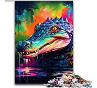 Puzzle 1000 pièces Crocodiles du Nil colorés en Bois, pour Les Parents, Les Amoureux et Les Amis(50x75cm)