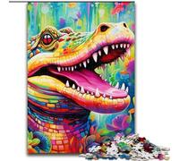 Puzzle 1000 pièces Crocodiles du Nil colorés, en Carton, pour Adolescents et Ados, idéal comme Cadeau d'anniversaire ou de Vacances, 1000 pièces(26x38cm)