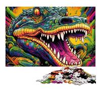 Puzzle 1000 pièces Crocodiles du Nil colorés en Carton pour Adultes. Un Casse-tête Stimulant à Faire soi-même, Un Jeu Familial idéal ou Un Cadeau décoratif. 26x38cm / 10,23x14,96 Pouces.