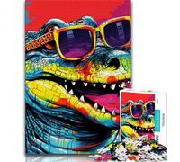 Puzzle 1000 pièces Crocodiles du Nil colorés pour Adultes, Cadeaux, Aide Le Cerveau à exercer, Jouets addictifs pour cultiver la Patience, Excellent Cadeau 38x26cm