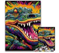 Puzzle 1000 pièces Crocodiles du Nil colorés pour Adultes, Jeu interactif en Bois, décoration d'intérieur, Cadeau Casse-tête 50x75cm/19,68x29,52 Pouces