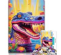 Puzzle 1000 pièces Crocodiles du Nil pour Adolescents, pour soulager Le Stress et renforcer l'amour Entre Couples 38x26cm