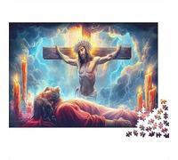Puzzle 1000 pièces Crucifixion de Jésus Art Print Décoration Moderne Jeu Familial Cadeau Anniversaire Parfait pour développer la Concentration