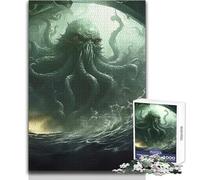 Puzzle 1000 pièces Cthulhu, Jeu éducatif Fantastique, Analyse et logique, pour Un Père Noël Secret, Dimensions : 38x52cm