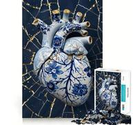 Puzzle 1000 pièces Cœur brisé Art Kintsugi Découpe précise Puzzle logique Jeu de Loisirs Amusant Décoration Murale de Noël (38x26cm)
