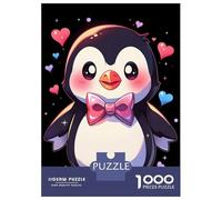 Puzzle 1000 Pièces Cute Penguin Bowtie Puzzle pour Adultes Jeu Familial Analyse Et Logique Cadeaux Uniques pour Anniversaire Et Noël 70x50cm/1000pcs