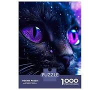 Puzzle 1000 Pièces Cute Purple Cat Puzzle pour Adultes - Jeu De Réflexion - Décoration Parfaite - Cadeaux Uniques pour Anniversaires Et Noël 52x38cm/1000pcs