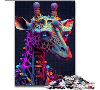 Puzzle 1000 pièces Cyber Girafe en Carton, idéal pour la décoration de la Maison et du Bureau, Les fêtes, Les Anniversaires et Les Cadeaux de Vacances(1000 pièces, 26x38cm)