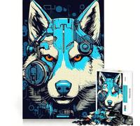 Puzzle 1000 pièces Cyberpunk Husky de Sibérie pour Adolescents, Jeu d'exercice Mental, Relaxation, Design, liste de souhaits du Père Noël 38x52cm