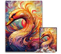 Puzzle 1000 pièces Cygne en Bois, idéal pour se détendre et se Mettre au défi, décoration d'intérieur colorée, pour Les Amis 50x75cm / 19,68x29,52 Pouces
