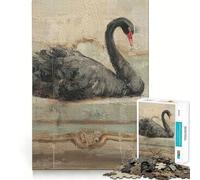 Puzzle 1000 pièces Cygne Noir sur Un canapé Ancien Tableau précis Jeu d'assemblage Amusant,activité cérébrale Intelligente,Divertissement Relaxant,Cadeau d'anniversaire (38x52cm)