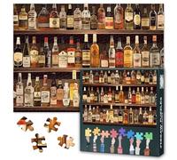 Puzzle 1000 pièces d'art avec bouteilles de spiritueux, puzzles difficiles | Série Whisky, passe-temps relaxant, énigmes exigeants pour adultes, hommes et femmes, cadeau pour la maison, 70 x 50 cm