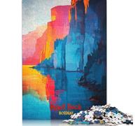 Puzzle 1000 pièces d'art rupestre de la chaire, Puzzles pour Adultes, difficulté : renforce Les Relations Entre Les Membres de la Famille (75 x 50 cm)
