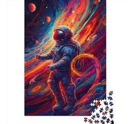 Puzzle 1000 pièces d'astronautes colorés pour adultes, jouets éducatifs d'apprentissage, 1000 pièces (75 x 50 cm)