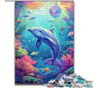 Puzzle 1000 pièces Dauphin de l'océan Puzzles impossibles pour Adultes 50x75cm Idéal pour s'amuser en Famille, se détendre et Offrir des Cadeaux de Vacances