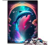 Puzzle 1000 pièces Dauphin Fantastique en Carton, Jeu interactif Familial, Cadeau Casse-tête, Jouet éducatif 1000 pièces(26x38cm)
