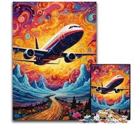 Puzzle 1000 pièces d'avion coloré, idéal pour Les activités familiales, décoration d'intérieur, Cadeau de Noël, 26x38cm / 10,23x14,96 Pouces