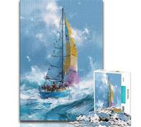 Puzzle 1000 pièces de Bateau naviguant sur la mer, Cadeau pour Adolescents, Jeu Stimulant et décoration Murale en Famille, Cadeaux d'anniversaire et de Noël Uniques 50x75cm