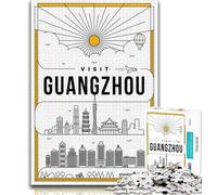Puzzle 1000 pièces de Guangzhou, Chine, pour Adultes et Adolescents, Jeu de Quiz, décoration Murale, Cadeaux d'anniversaire et de Noël Uniques, 50x75cm