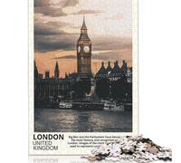 Puzzle 1000 pièces de Londres City pour adultes et en bois, puzzle éducatif, jeu familial, 1000 pièces (75 x 50 cm)