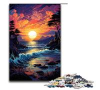 Puzzle 1000 pièces de paysages fantastiques et colorés au Coucher du Soleil pour Adultes Puzzle Impossible Antistress pour Adolescents de 14 Ans et Plus 75 x 50 cm