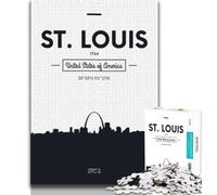 Puzzle 1000 pièces de Saint-Louis pour Adolescents, Anti-Stress, Vacances à la Maison, avec Affiche et fiche de Questions-réponses Assorties 38x26cm