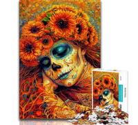 Puzzle 1000 pièces de Style Mexicain, Motif tête de Mort, idéal pour Les Adolescents Aide Le Cerveau à exercer Ses Sens Jouets addictifs pour cultiver la Patience Convient aux Couples 75x50cm