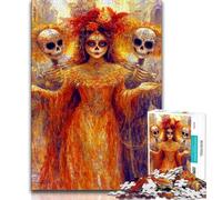 Puzzle 1000 pièces de Style Mexicain, Motif tête de Mort, idéal pour Les Adolescents Aide Le Cerveau à exercer Ses Sens Jouets addictifs pour cultiver la Patience Convient aux Couples 38x26cm