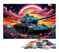 Puzzle 1000 pièces de Tanks colorés, décoration à Faire soi-même, défi cérébral, pour Adultes, Famille, Cadeau de Vacances 50 x 75 cm / 19,68 x 29,52 Pouces