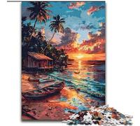 Puzzle 1000 pièces de voiliers de Plage pour Adultes, Jeu Stimulant, idéal comme Cadeau pour Toute la Famille 26x38cm