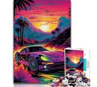 Puzzle 1000 pièces de Voitures de Sport colorées pour Adultes, Jeux d'activités familiales stimulants, Jouet de Bricolage pour décoration Murale de la Maison (38x26cm)