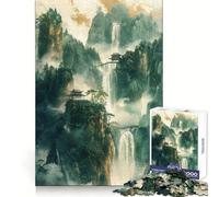 Puzzle 1000 pièces Décor Cascade Dorée 38x52cm Idées claires, Distraction Douce, Bords précis, Cadeau Symbolique