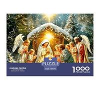 Puzzle 1000 pièces Décoration Murale Cadeau Scène Nativité, Art Vert Déesse Nature Terre Papier Recyclé, Jeu Famille Complexe Anti-Stress 70x50cm