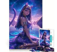 Puzzle 1000 pièces Déesse céleste Bastet,découpe précise,Puzzle logique Artistique,Jeu de Loisirs,Amusant,décoration Murale de Noël (38x52cm)