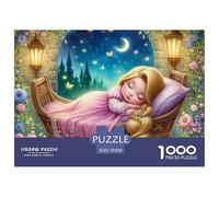 Puzzle 1000 Pièces Défi Princesse Endormie Jeu Cadeau - Bébé Fée Dodo sous Ciel Étoilé, Décoration Murale Maison Adultes Enfants 70x50cm