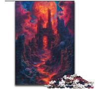 Puzzle 1000 pièces Démons de l'enfer en Bois, activité Amusante à Faire à la Maison 50x75cm Décoration DIY Cadeaux de Vacances stimulants pour Le Cerveau