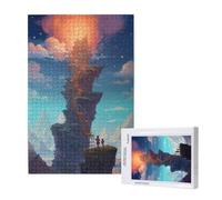 Puzzle 1000 Pièces Dessin animé Puzzle Échelle céleste,Puzzles Bois Adulte avec Boîte Cadeau,Loisirs Créatifs Adultes Activite Manuelle,Cadeau Anniversaire Homme Femme,Décor Intérieure,75x50cm,p1278t