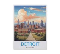 Puzzle 1000 Pièces,Détroit Michigan,Puzzle 1000 Pieces Jeu De Famille Amusant pour Enfants Adultes(50x70cm)-FH32