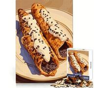 Puzzle 1000 pièces Deux Cannoli à la crème et au Chocolat pour Adolescents, Stimulant la réflexion, idéal pour se détendre et Passer Un Bon Moment (38x52cm) Cadeau Parfait pour Les fêtes