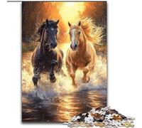 Puzzle 1000 pièces Deux Chevaux, 1000 pièces, Jeu d'activités familiales pour Adolescents, Casse-tête Stimulant (Taille 50x75cm)