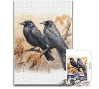 Puzzle 1000 pièces Deux Corbeaux Noirs - Jeu de développement cognitif Amusant - Cadeau Original et attentionné - Dimensions 50x75cm