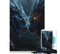 Puzzle 1000 pièces Deux Dragons Face à Face Pièces découpées nettes Jeu de compétences cognitives Moment de Calme et de Divertissement Décoration Artistique de Noël (50x75cm)