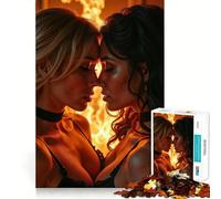 Puzzle 1000 pièces Deux Femmes à la Lueur du feu, Bords Nets, Jeu cognitif, Jouet Amusant et Facile à Jouer, Cadeau de Noël (50x75cm)
