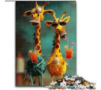 Puzzle 1000 pièces Deux Girafes, pour Les Enfants de 14 Ans et Plus, Jeu éducatif, défi, Jouet, Cadeau d'anniversaire (Taille 50x75cm)